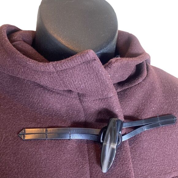 Theory camire honorum duffle coat burgundy wool/cashmere size P - Picture 4 of 8